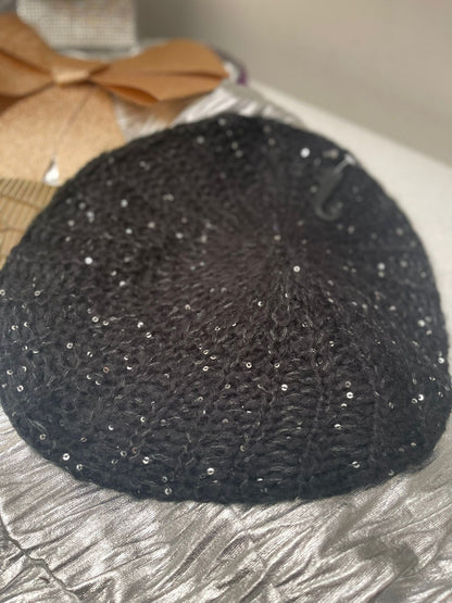 BONNET BÉRET TRICOT SEQUINS - L'autre mode