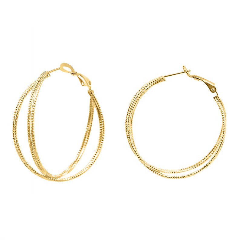 BOUCLES D'OREILLES À CRÉOLES CROISÉES - L'autre mode