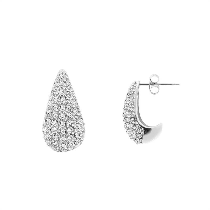 BOUCLES D'OREILLES CRÉOLES AVEC ZIRCON - L'autre mode