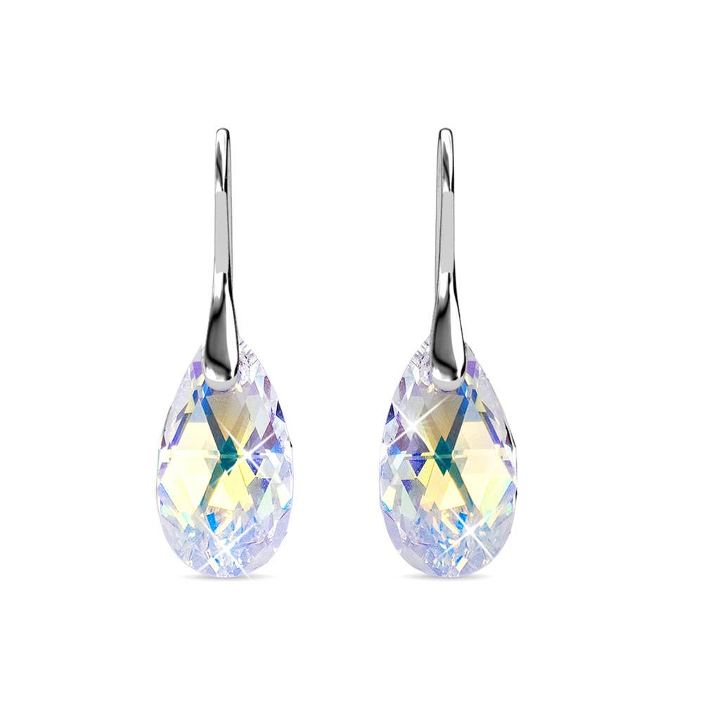 Boucles D'oreilles Teardrop Hook - Argenté Et Blanc Brillant - L'autre mode