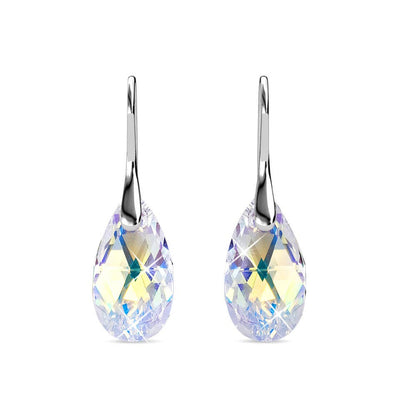 Boucles D'oreilles Teardrop Hook - Argenté Et Blanc Brillant - L'autre mode