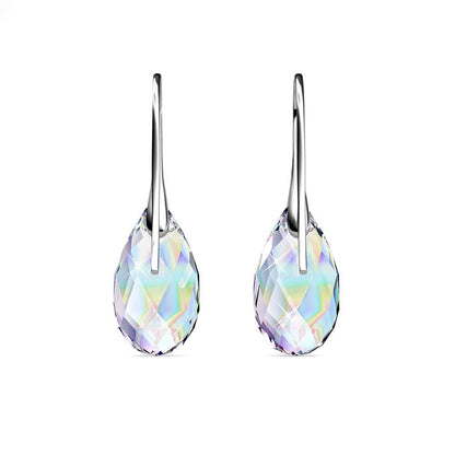 Boucles D'oreilles Teardrop Hook - Argenté Et Blanc Brillant - L'autre mode