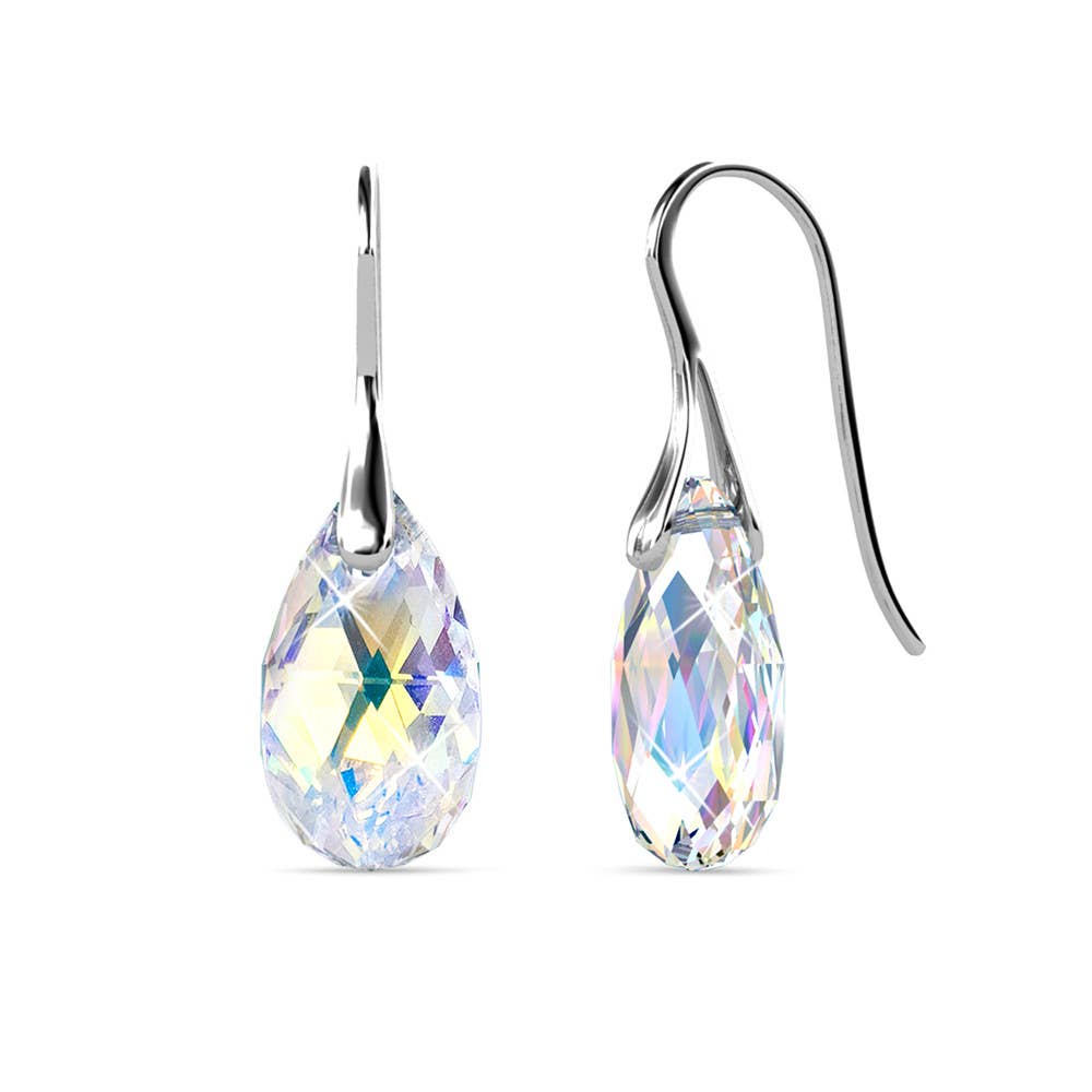 Boucles D'oreilles Teardrop Hook - Argenté Et Blanc Brillant - L'autre mode