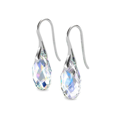 Boucles D'oreilles Teardrop Hook - Argenté Et Blanc Brillant - L'autre mode