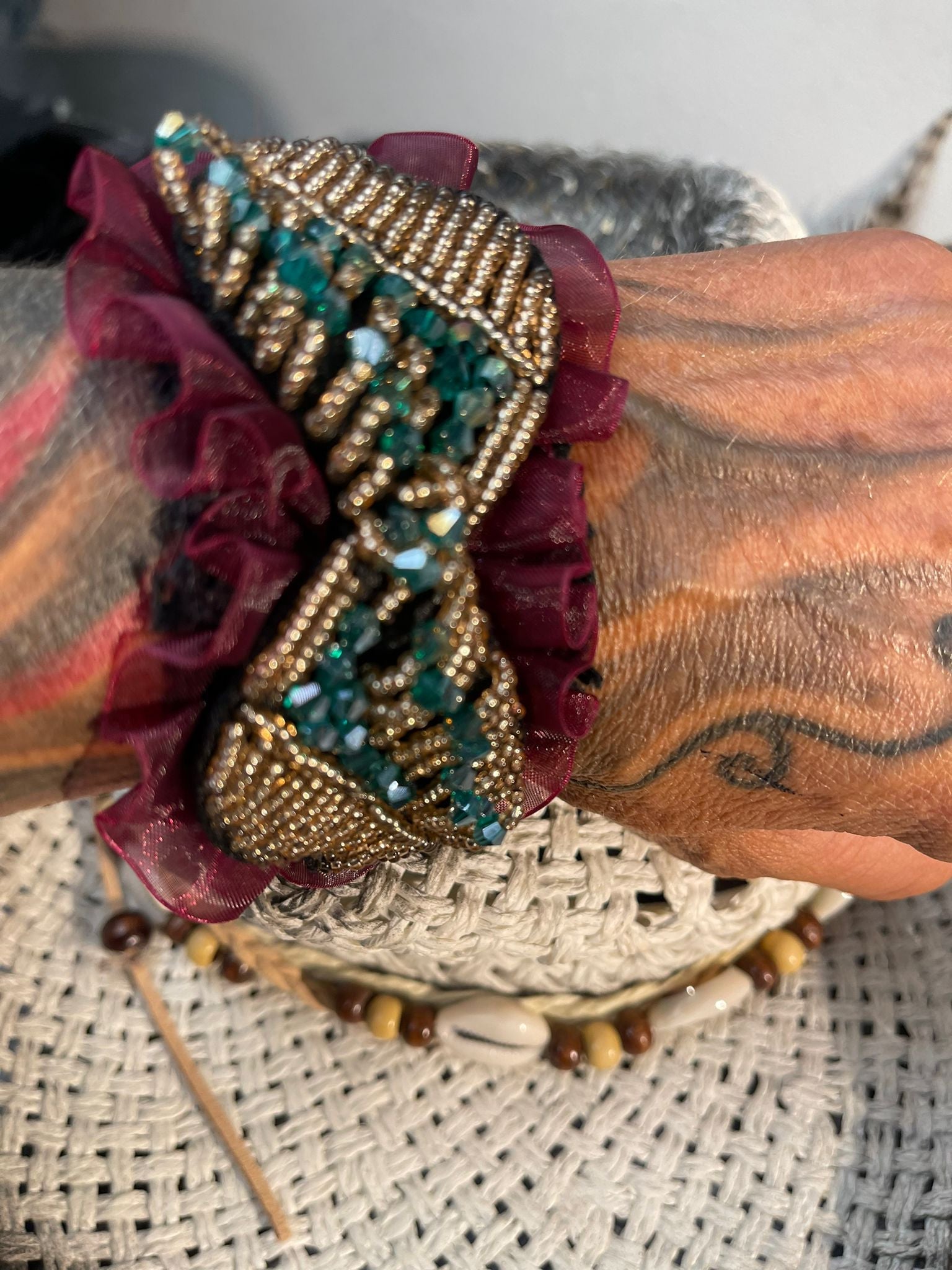 bracelet clap velours multi positions - L'autre mode
