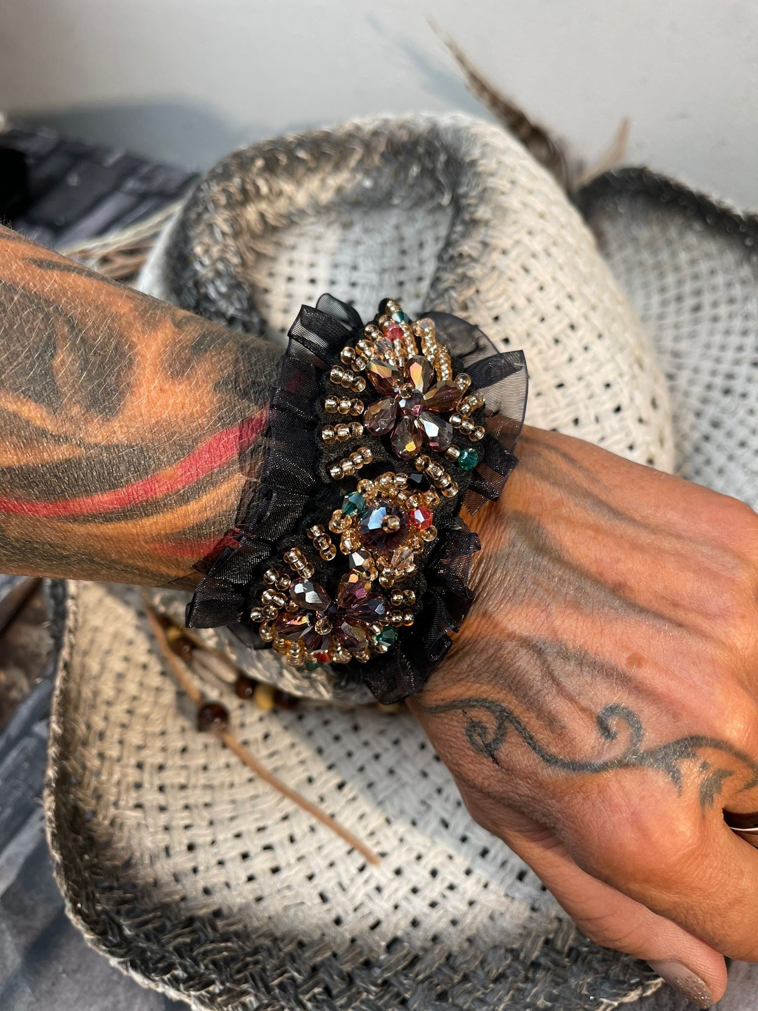 bracelet clap velours multi positions - L'autre mode