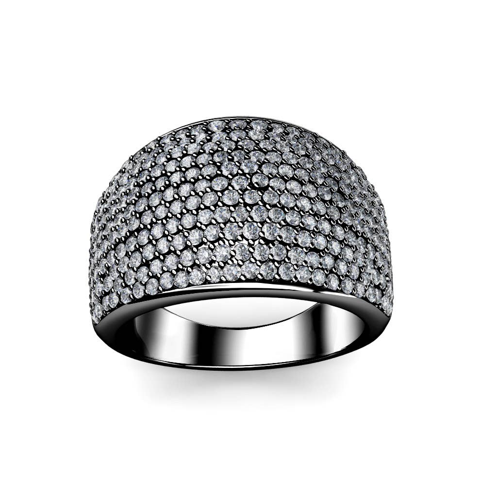 Bague Glamour Metal - Argenté Et Gris Anthracite