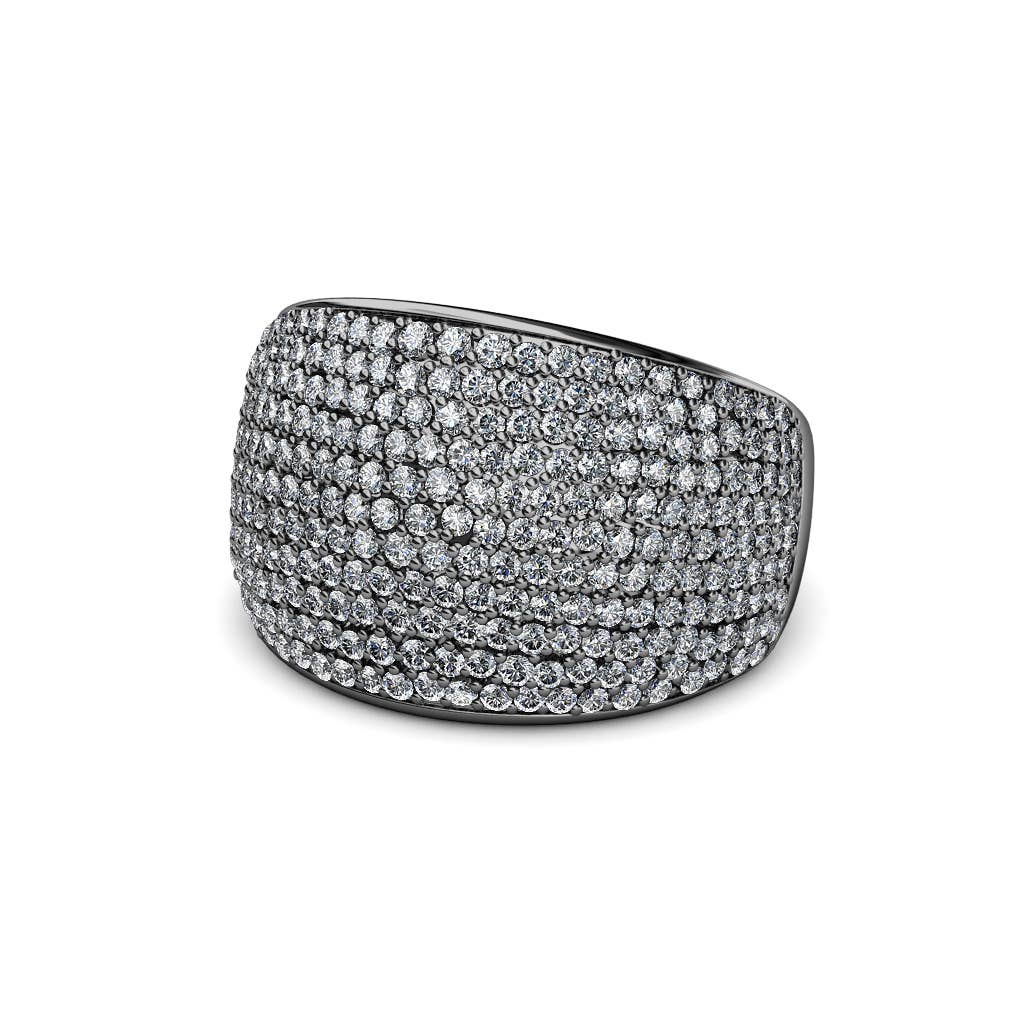 Bague Glamour Metal - Argenté Et Gris Anthracite