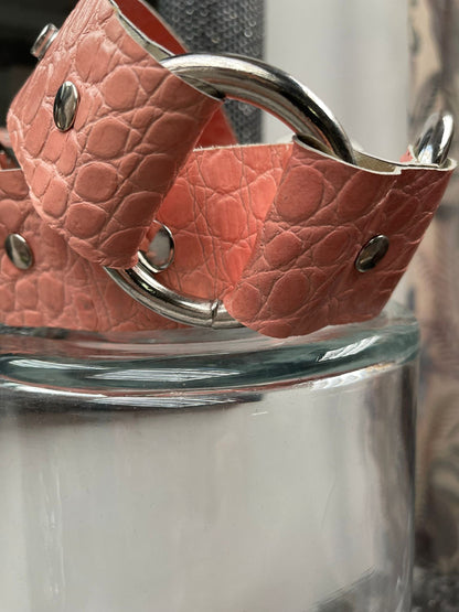 CEINTURE EN CUIR ROSE - L'autre mode