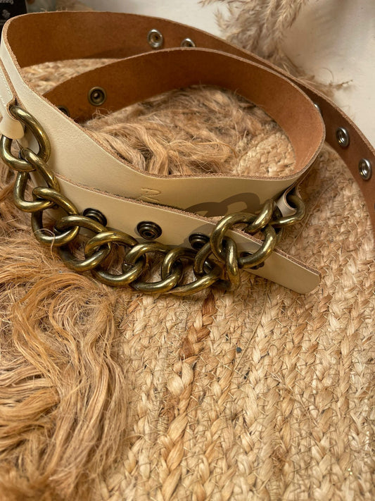 CEINTURE GROSSE CHAÎNE EN CUIR - L'autre mode