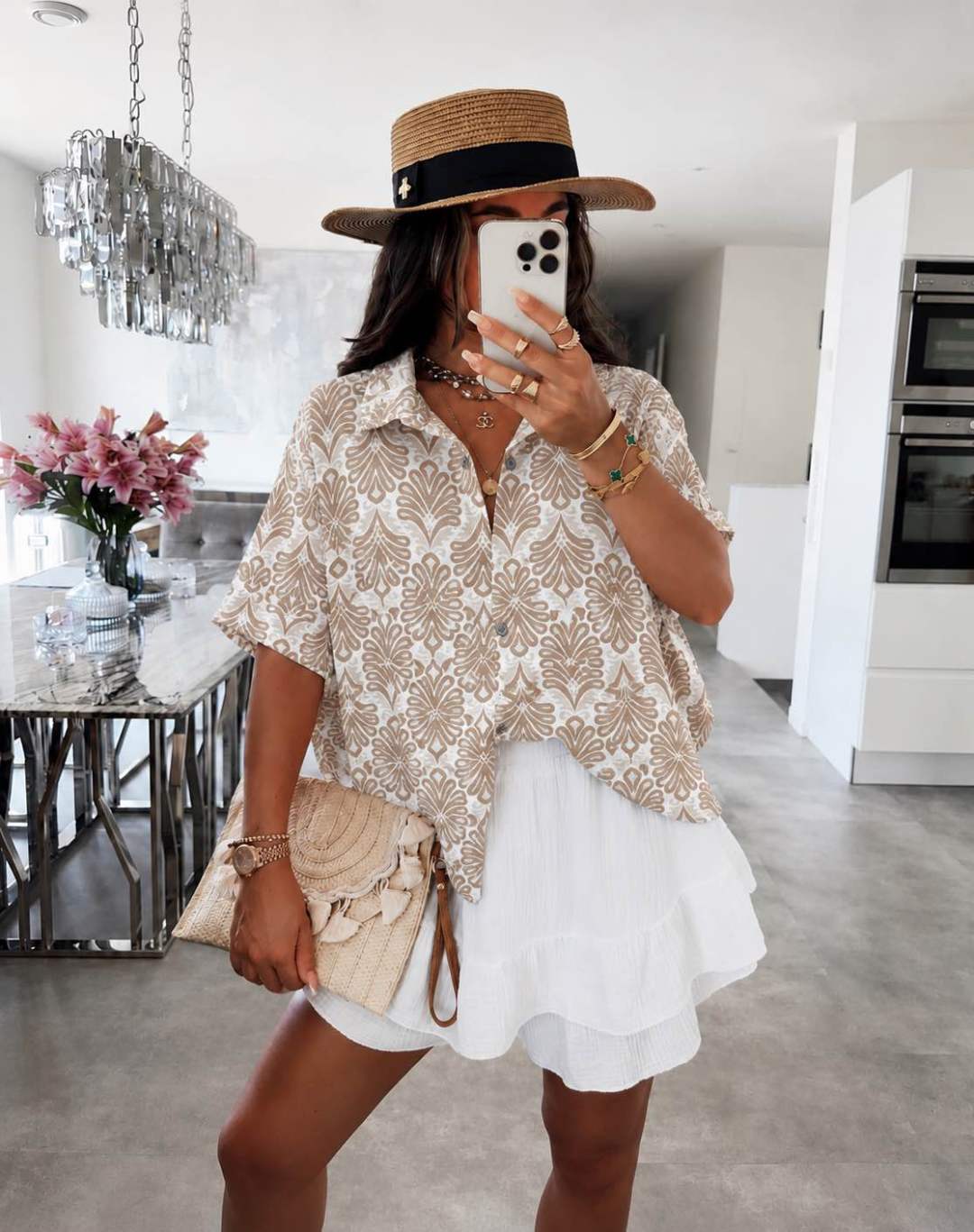Chemise gaze de coton à rayures et baroque - L'autre mode