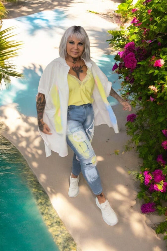 chemise graphe colors oversize - L'autre mode