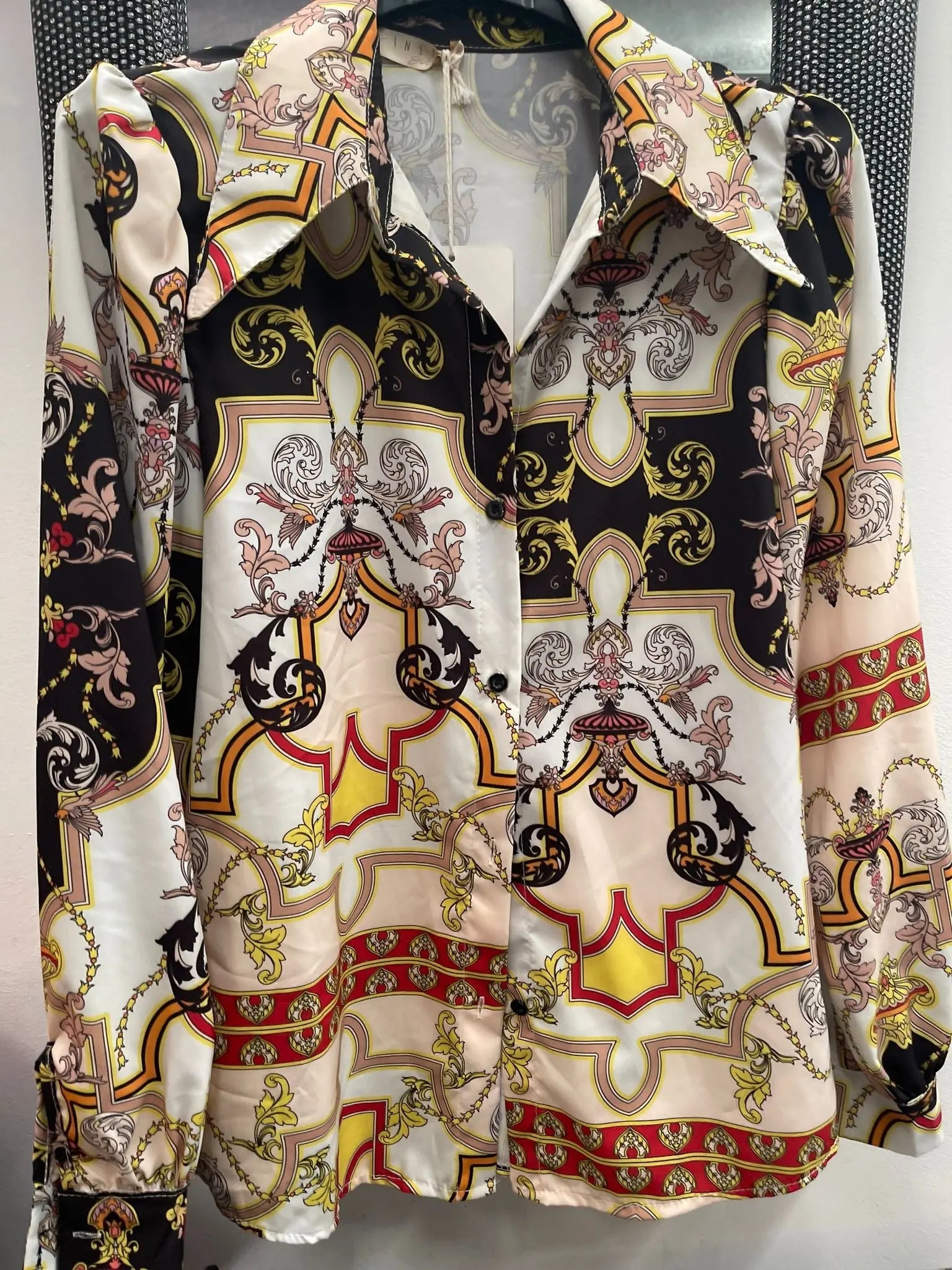 CHEMISE IMPRIMÉE SATINÉE - L'autre mode