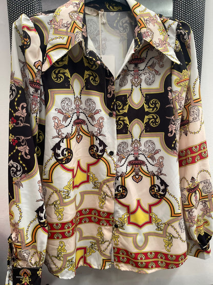 CHEMISE IMPRIMÉE SATINÉE - L'autre mode