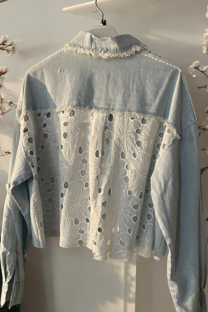 chemise jeans et broderie - L'autre mode