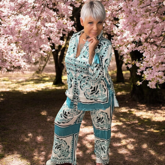 chemise satinée baroque d'éte - L'autre mode
