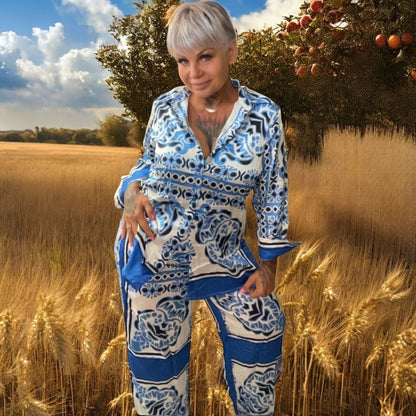 chemise satinée baroque d'éte - L'autre mode