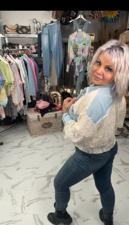 chemise veste courte vanillée - L'autre mode