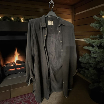 chemise veste en jeans skull vieilli - L'autre mode