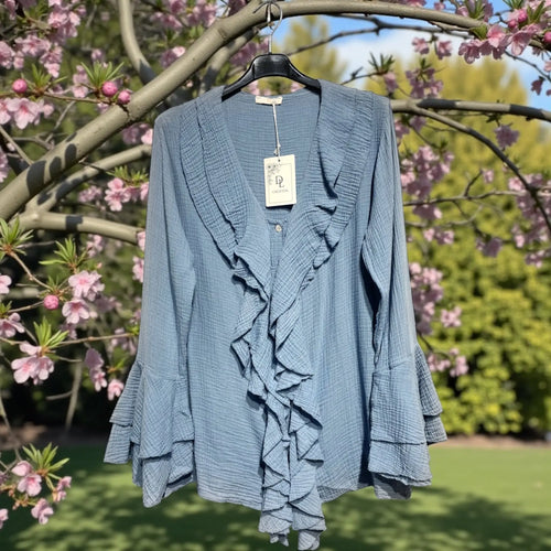 chemise volants gaz de coton - L'autre mode