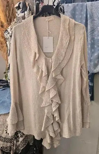 chemise volants gaz de coton - L'autre mode