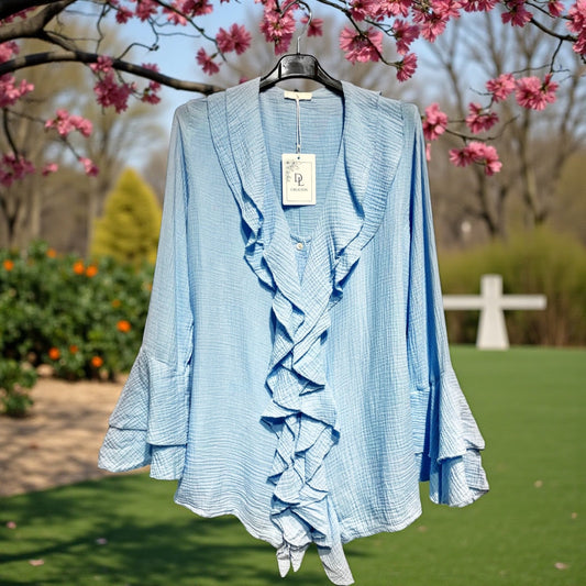 chemise volants gaz de coton - L'autre mode