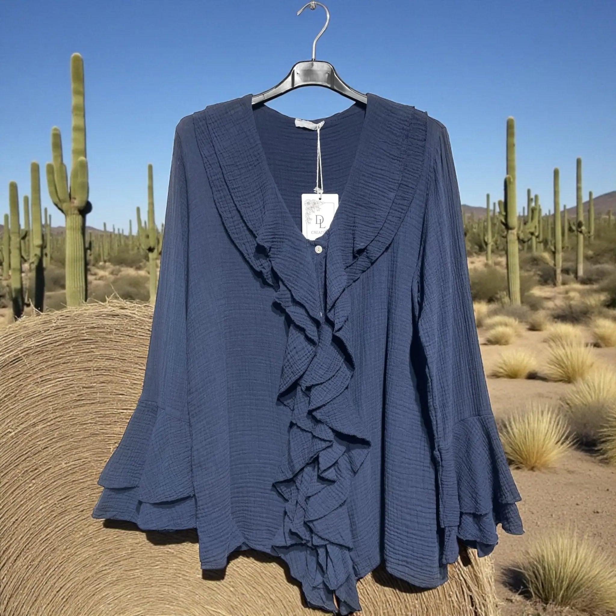 chemise volants gaz de coton - L'autre mode