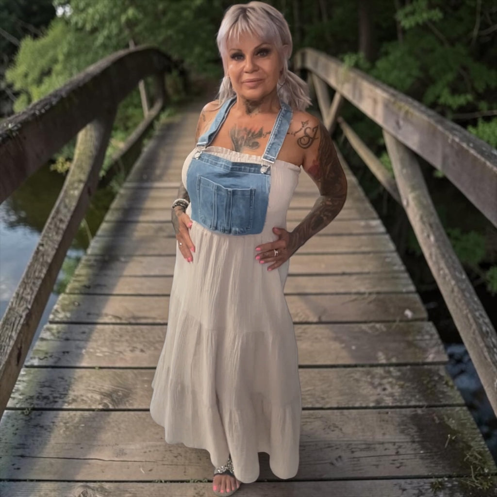 collier bavette jeans - L'autre mode