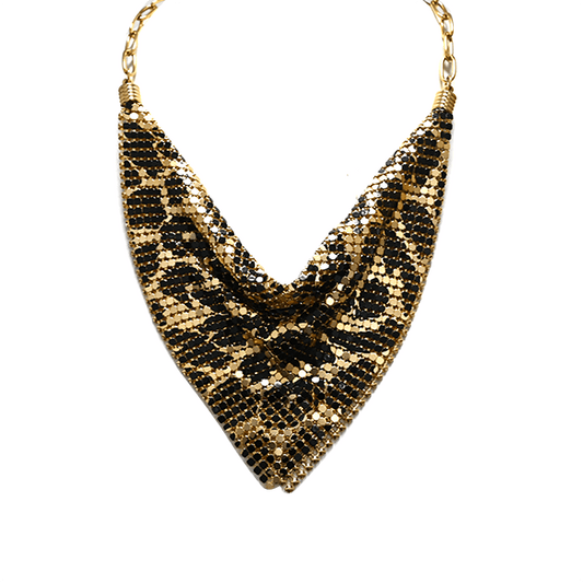 Collier en mouchoir tacheté avec sequins - L'autre mode