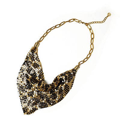 Collier en mouchoir tacheté avec sequins - L'autre mode