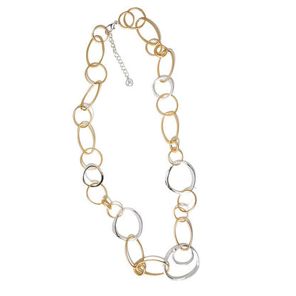 COLLIER LONG CHAÎNE À MAILLES RONDES ET OVALES - L'autre mode