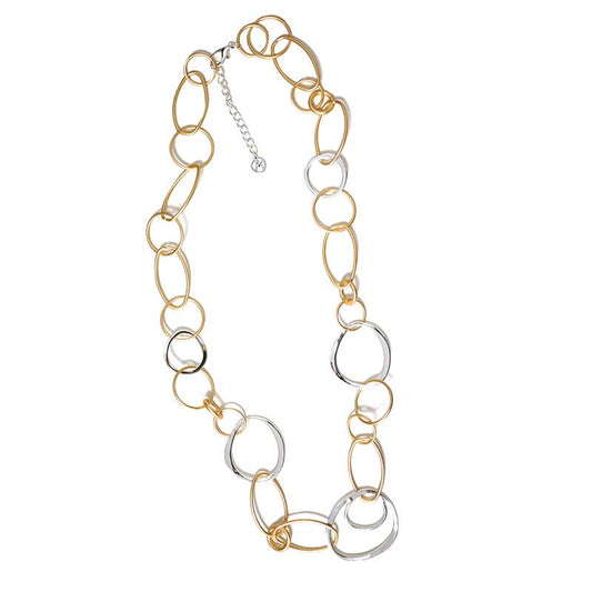 COLLIER LONG CHAÎNE À MAILLES RONDES ET OVALES - L'autre mode