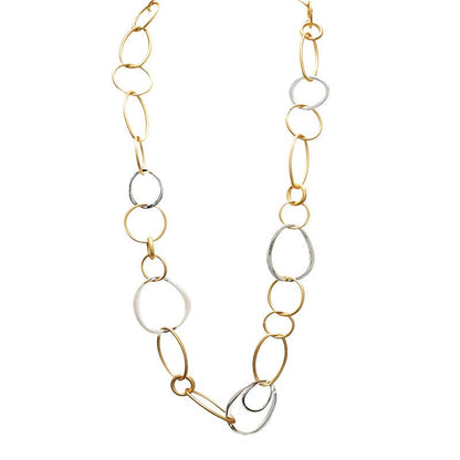 COLLIER LONG CHAÎNE À MAILLES RONDES ET OVALES - L'autre mode