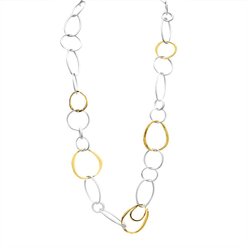 COLLIER LONG CHAÎNE À MAILLES RONDES ET OVALES - L'autre mode