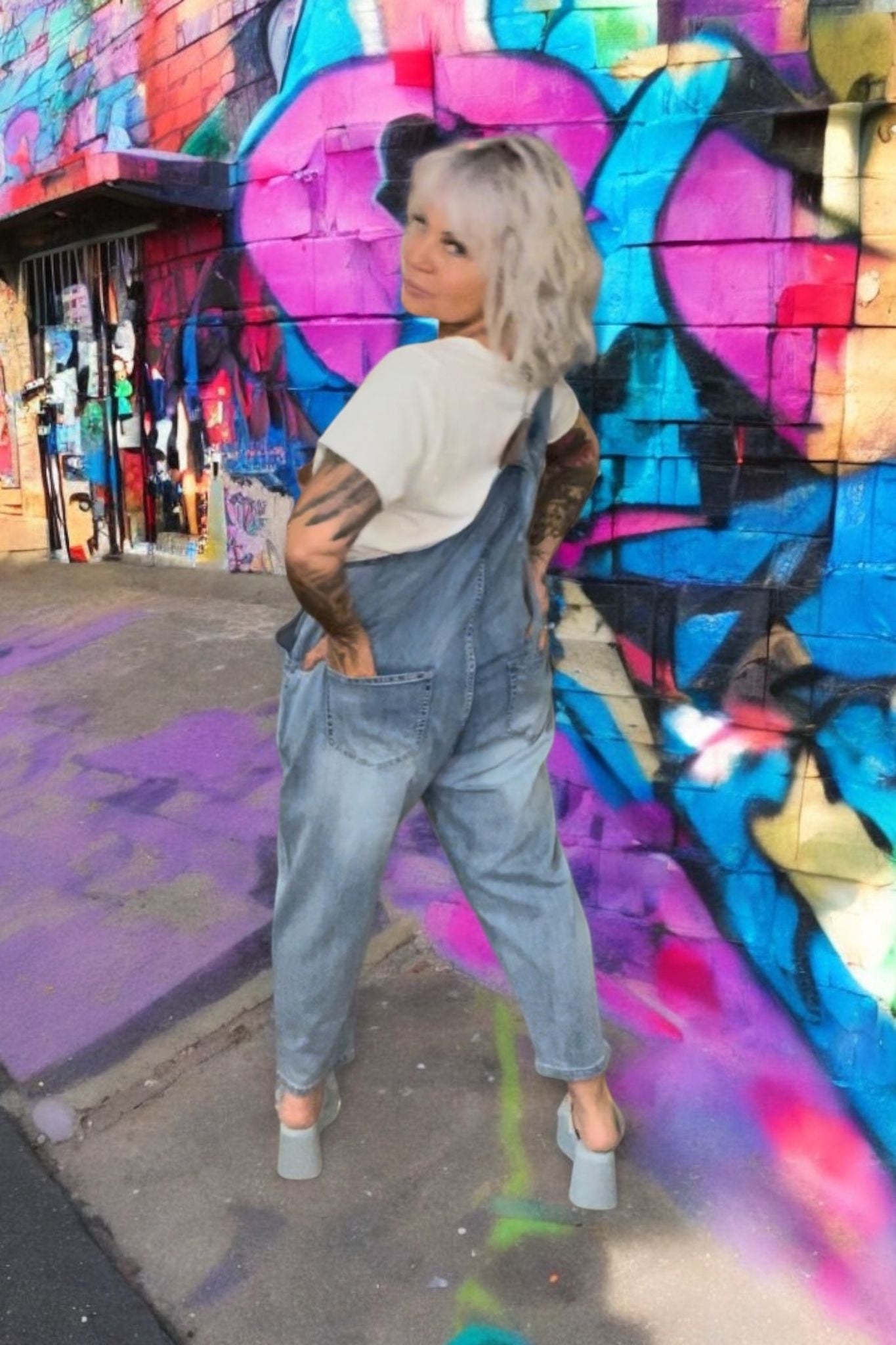 combi salopette(xl jeans reserve) - L'autre mode