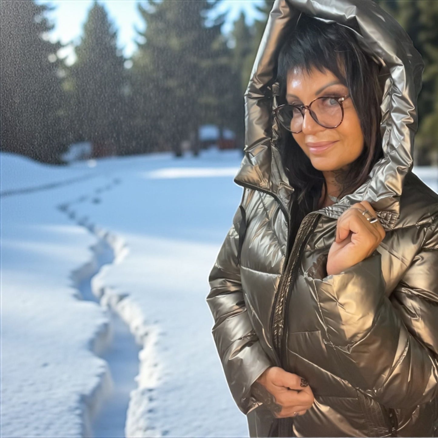 doudoune métal capuche - L'autre mode