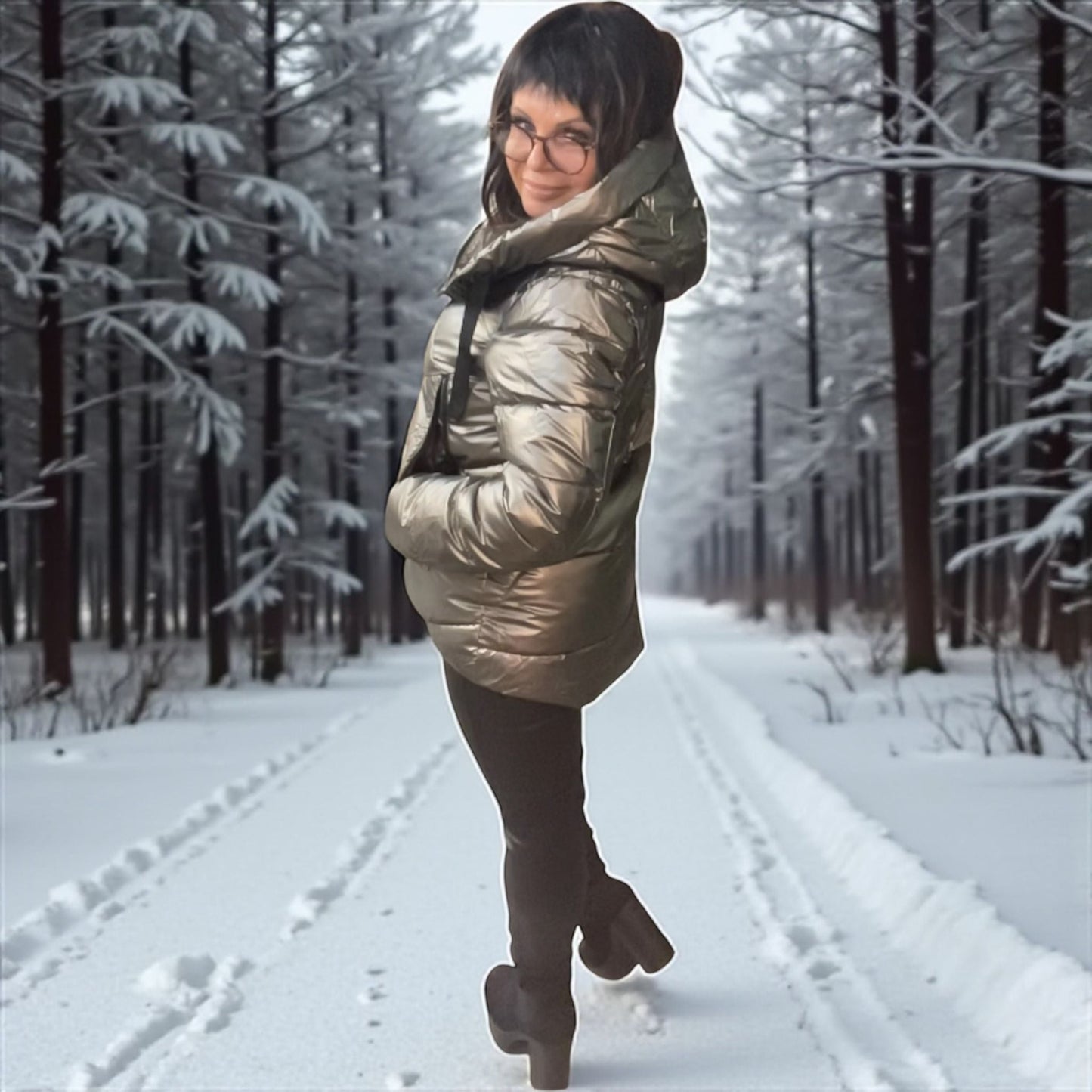 doudoune métal capuche - L'autre mode