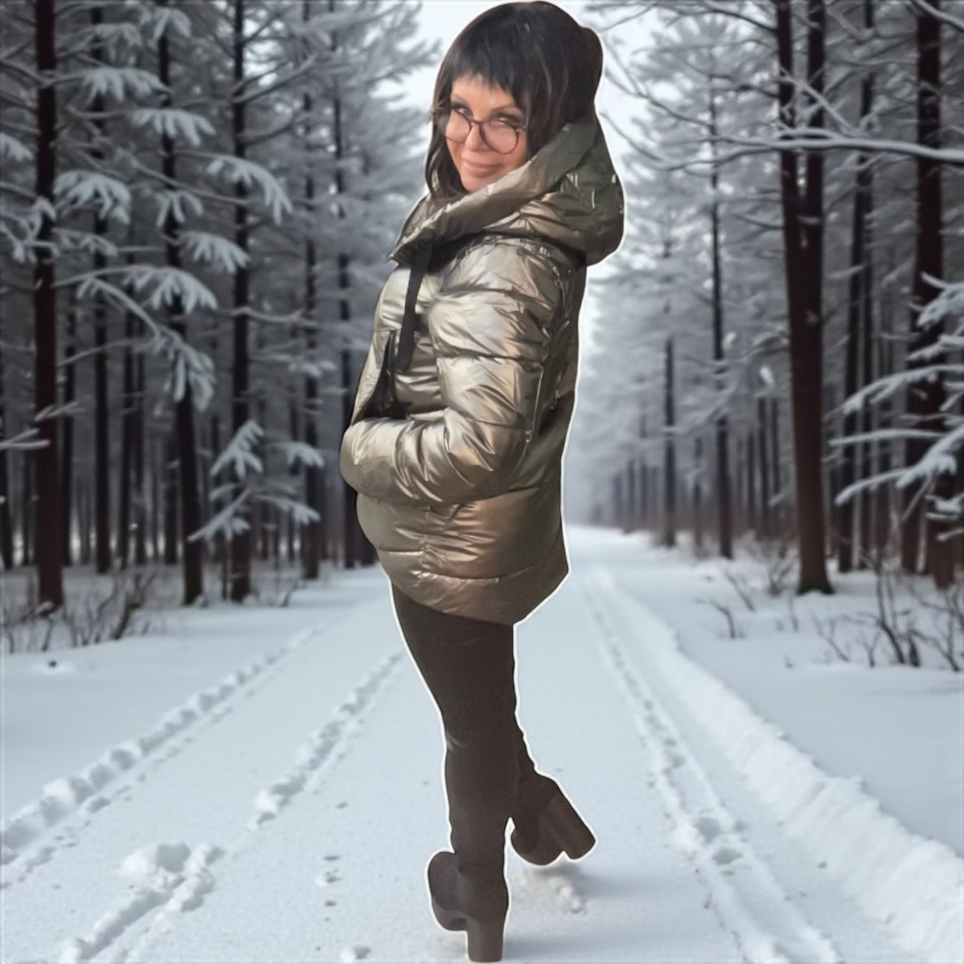 doudoune métal capuche - L'autre mode