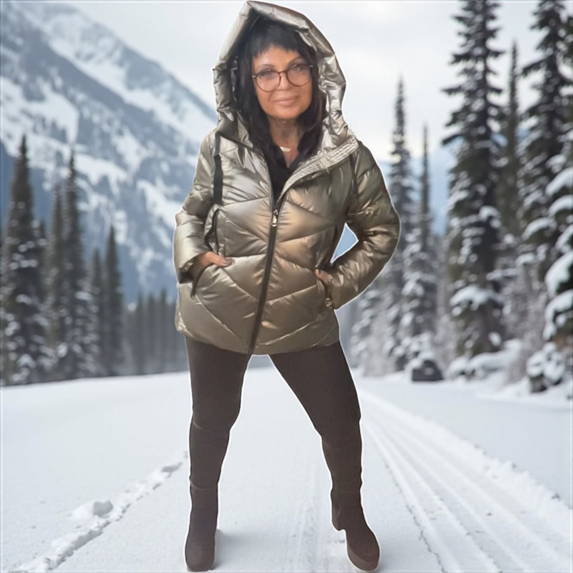 doudoune métal capuche - L'autre mode