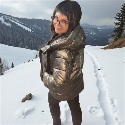 doudoune métal capuche - L'autre mode