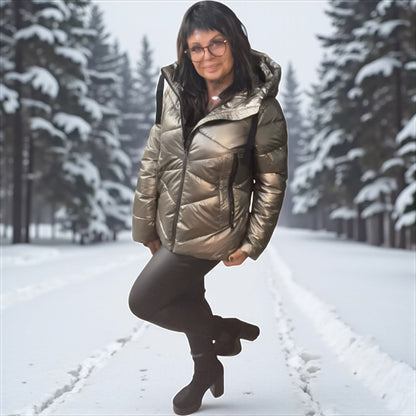 doudoune métal capuche - L'autre mode