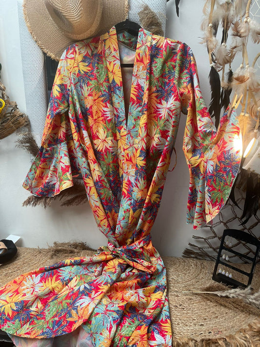 GILET COMPLÈTEMENT FLEURS - L'autre mode