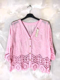 Gilet court coton dentelle - L'autre mode