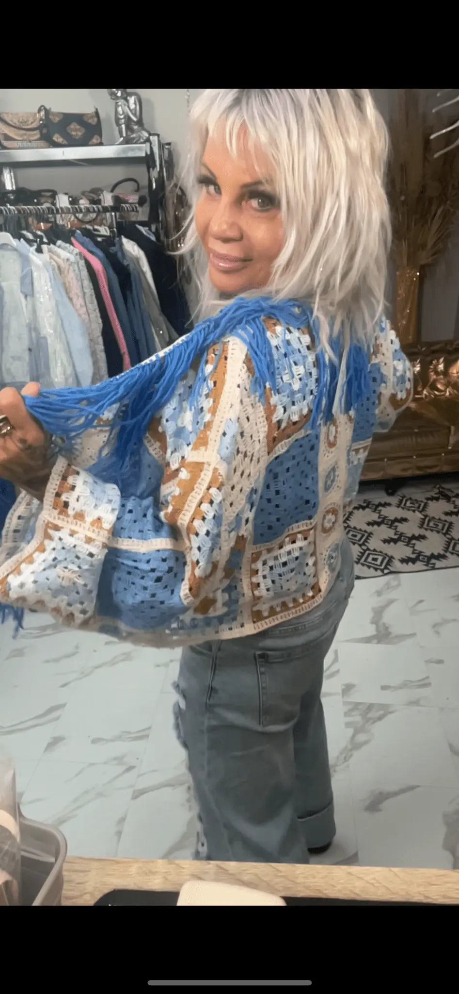 Gilet crochet court - L'autre mode
