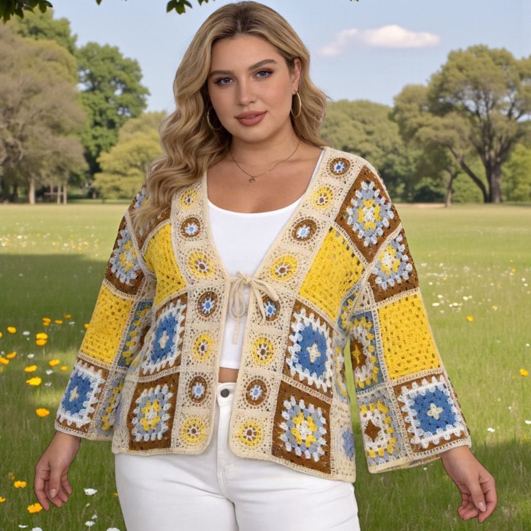 gilet crochet patchwork - L'autre mode