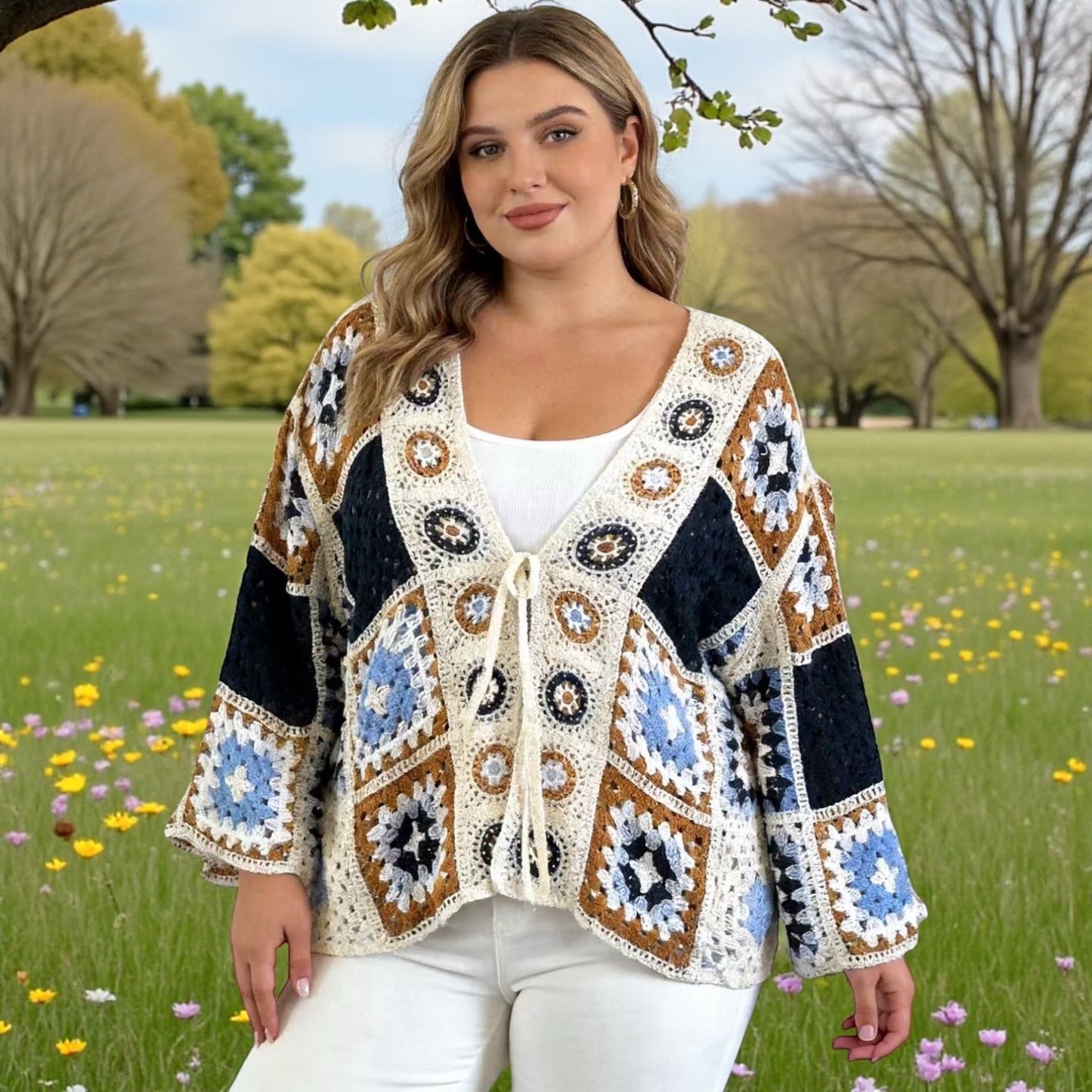 gilet crochet patchwork - L'autre mode