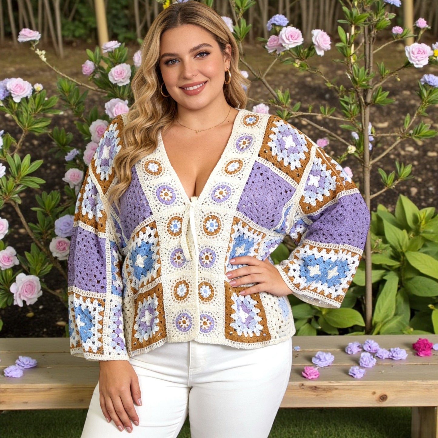 gilet crochet patchwork - L'autre mode