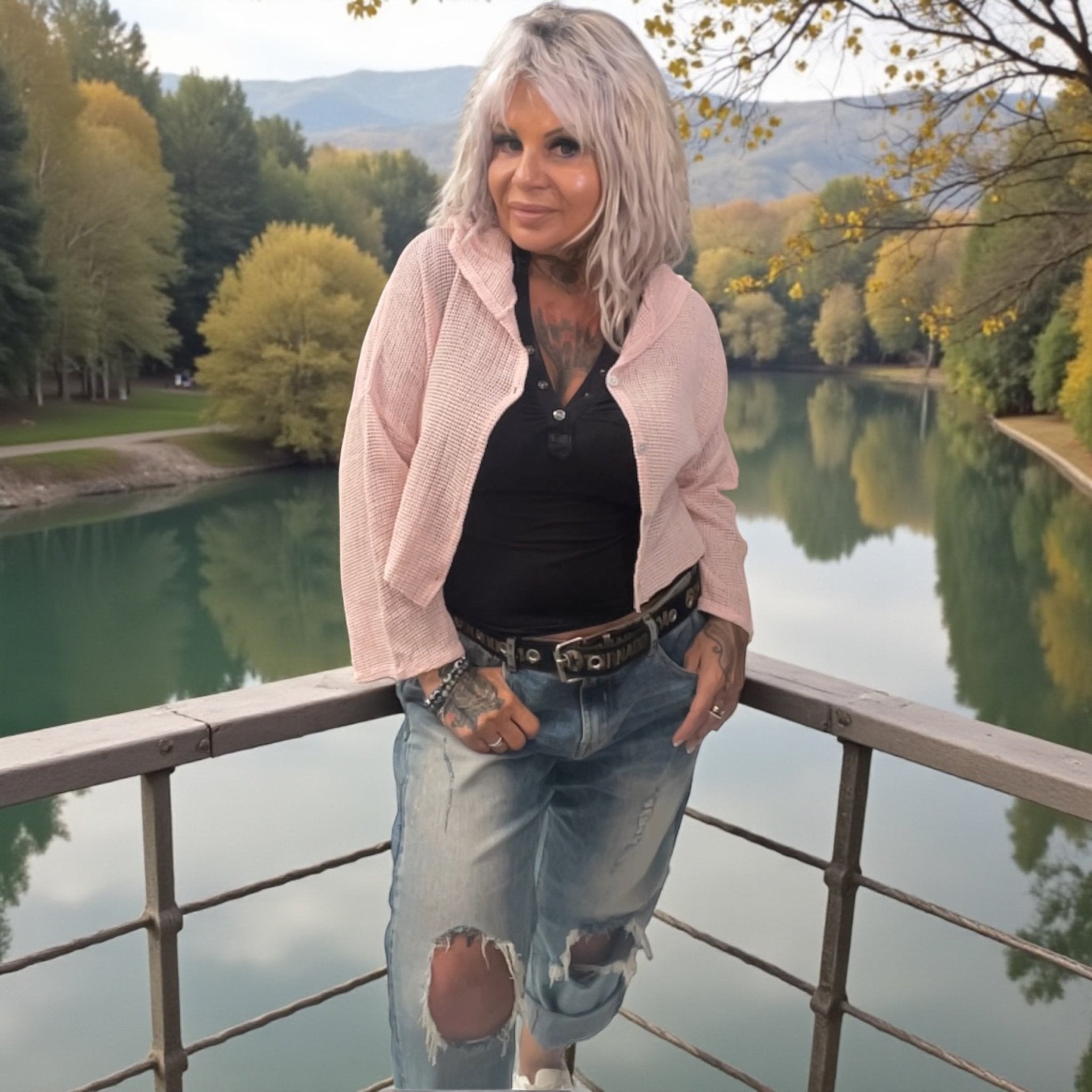 Gilet filet à capuche - L'autre mode