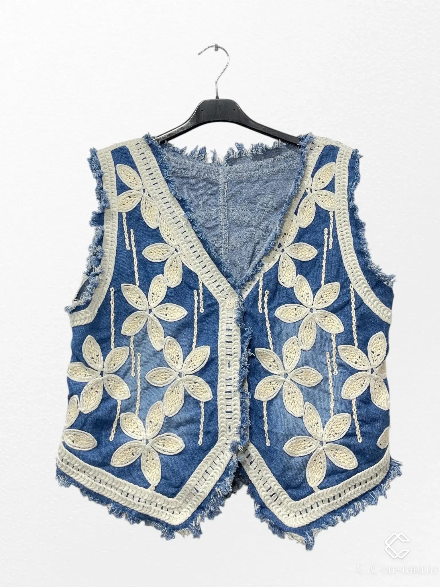 Gilet jeans brodé - L'autre mode