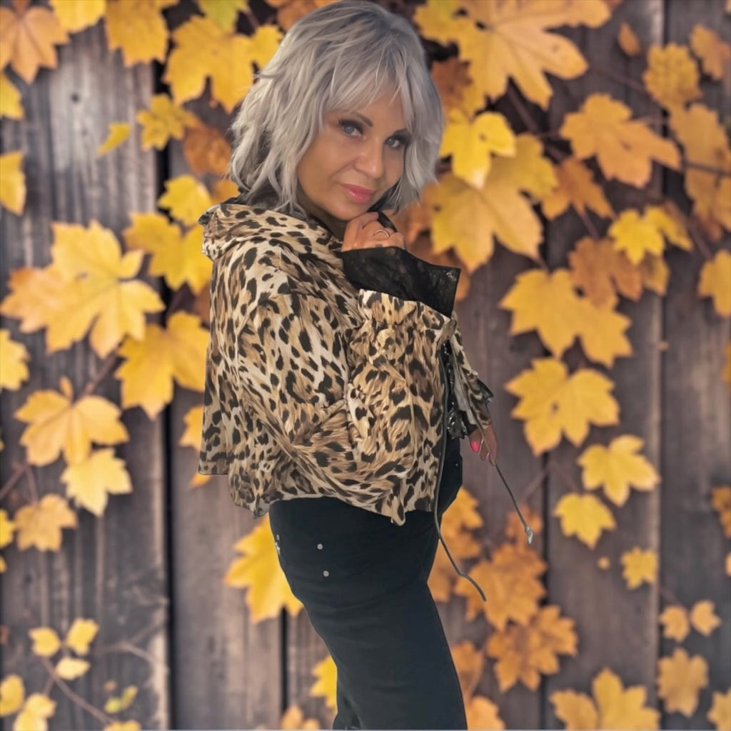 Gilet léopard cœur dentelle - L'autre mode
